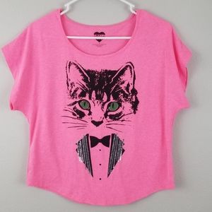 Cat Tuxedo Crop Top